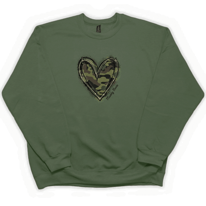 Hidden Heart Adult Crew Neck Sweatshirt - Muddy Boots Clothing - Crew Neck Sweatshirt