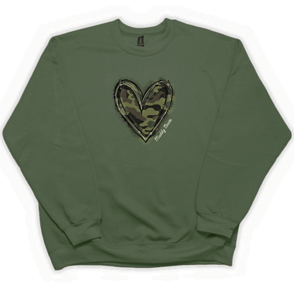 Hidden Heart Adult Crew Neck Sweatshirt - Muddy Boots Clothing - Crew Neck Sweatshirt