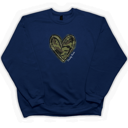 Hidden Heart Adult Crew Neck Sweatshirt - Muddy Boots Clothing - Crew Neck Sweatshirt