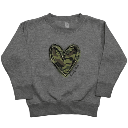 Hidden Heart Toddler Crew Neck Sweatshirt - Muddy Boots Clothing - Crew Neck Sweatshirt