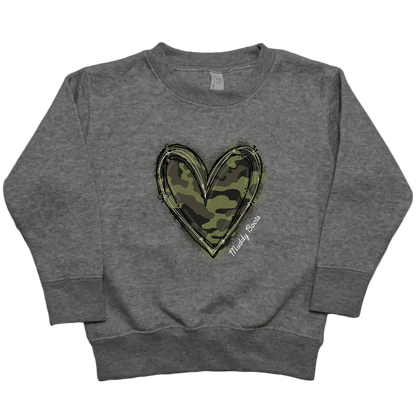 Hidden Heart Toddler Crew Neck Sweatshirt - Muddy Boots Clothing - Crew Neck Sweatshirt