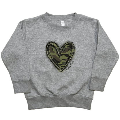 Hidden Heart Toddler Crew Neck Sweatshirt - Muddy Boots Clothing - Crew Neck Sweatshirt