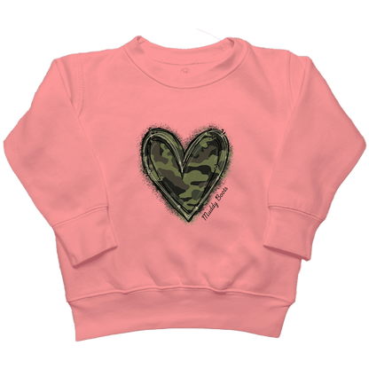 Hidden Heart Toddler Crew Neck Sweatshirt - Muddy Boots Clothing - Crew Neck Sweatshirt