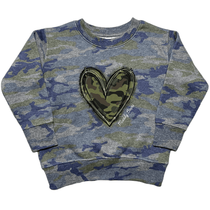 Hidden Heart Toddler Crew Neck Sweatshirt - Muddy Boots Clothing - Crew Neck Sweatshirt