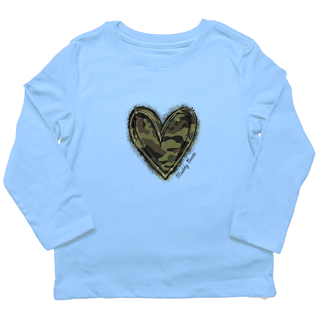 Hidden Heart Toddler Long Sleeve Tee - Muddy Boots Clothing - Long Sleeve Tee