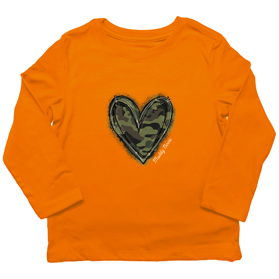 Hidden Heart Toddler Long Sleeve Tee - Muddy Boots Clothing - Long Sleeve Tee