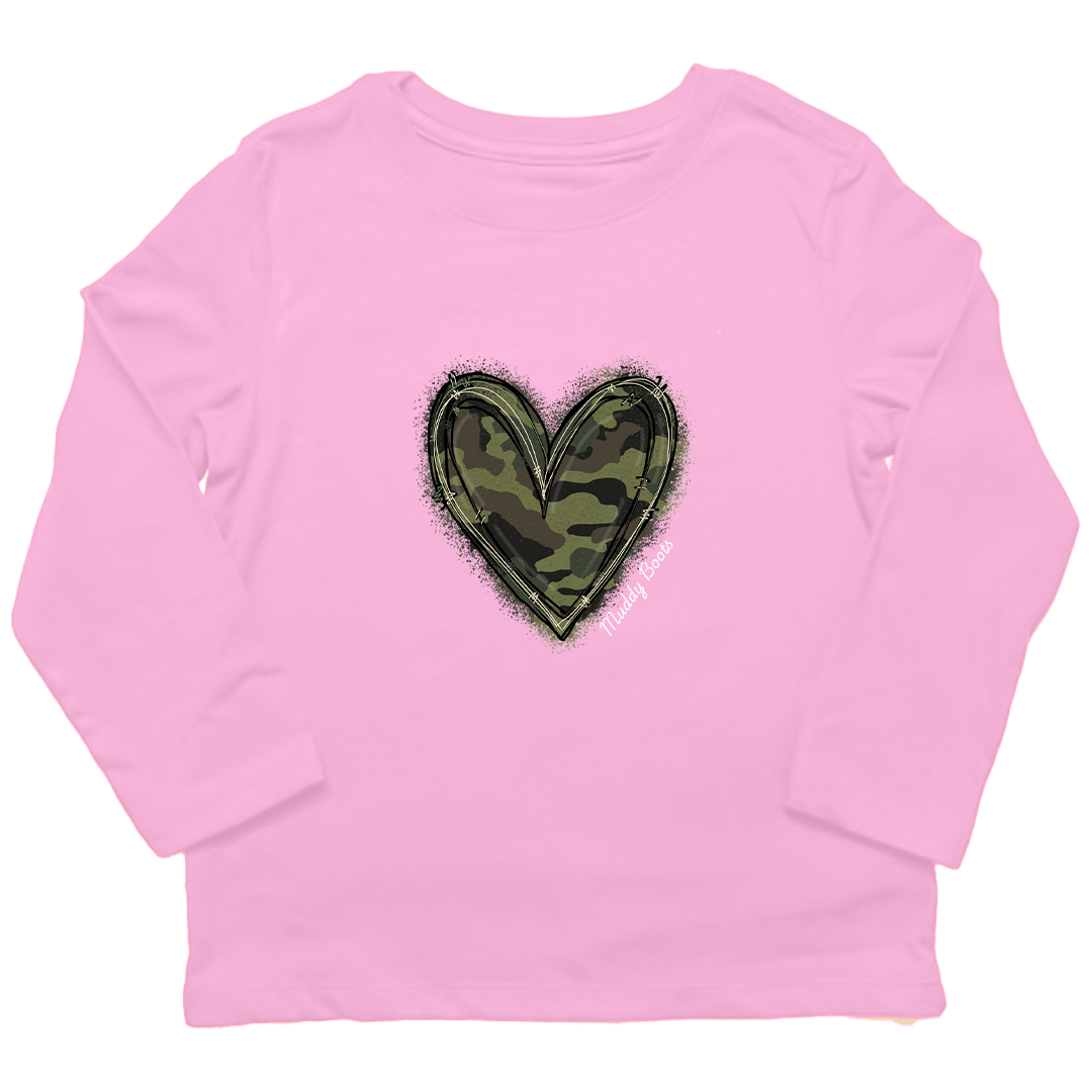 Hidden Heart Toddler Long Sleeve Tee - Muddy Boots Clothing - Long Sleeve Tee