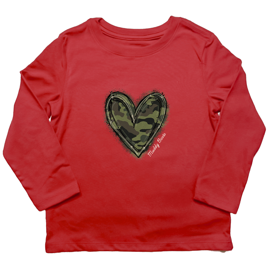 Hidden Heart Toddler Long Sleeve Tee - Muddy Boots Clothing - Long Sleeve Tee