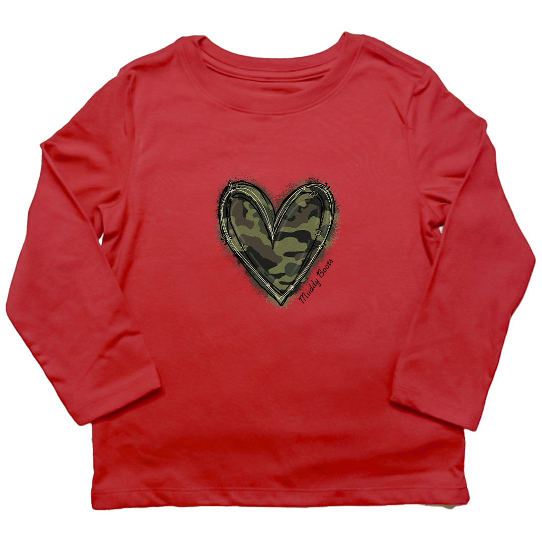 Hidden Heart Toddler Long Sleeve Tee - Muddy Boots Clothing - Long Sleeve Tee