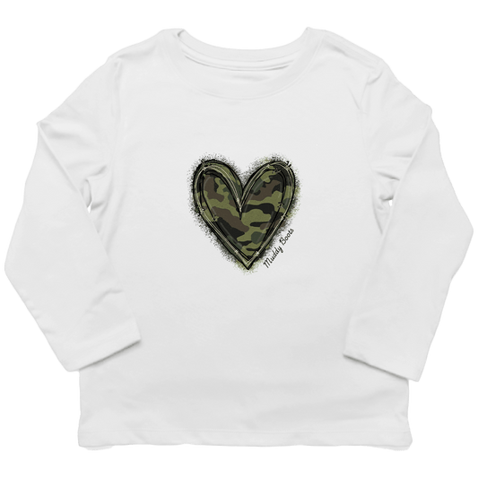 Hidden Heart Toddler Long Sleeve Tee - Muddy Boots Clothing - Long Sleeve Tee