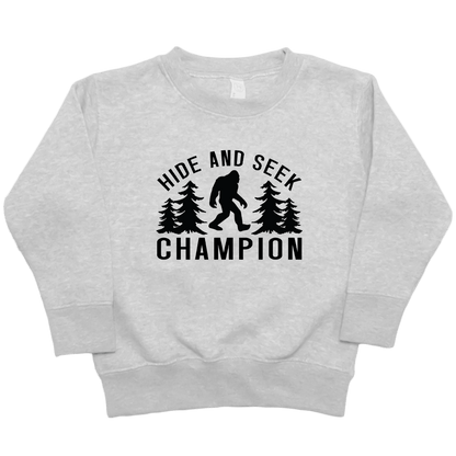 Hide and Seek Sasquatch Kids Crew Neck Sweatshirt - Muddy Boots Clothing - Crew Neck Sweatshirt