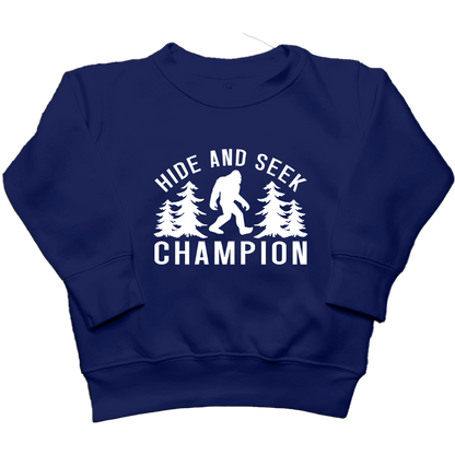 Hide and Seek Sasquatch Kids Crew Neck Sweatshirt - Muddy Boots Clothing - Crew Neck Sweatshirt