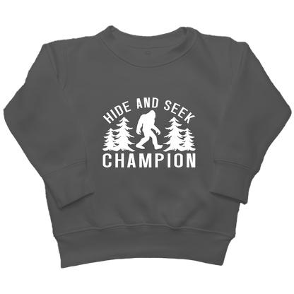 Hide and Seek Sasquatch Kids Crew Neck Sweatshirt - Muddy Boots Clothing - Crew Neck Sweatshirt