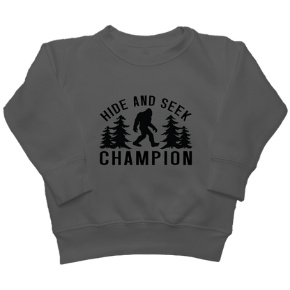 Hide and Seek Sasquatch Kids Crew Neck Sweatshirt - Muddy Boots Clothing - Crew Neck Sweatshirt
