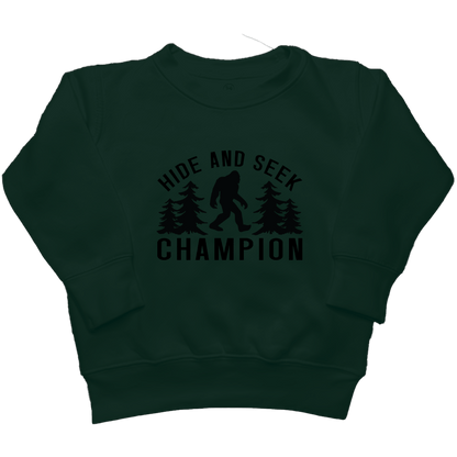 Hide and Seek Sasquatch Kids Crew Neck Sweatshirt - Muddy Boots Clothing - Crew Neck Sweatshirt