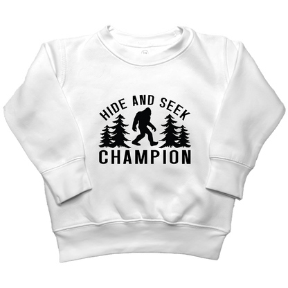 Hide and Seek Sasquatch Kids Crew Neck Sweatshirt - Muddy Boots Clothing - Crew Neck Sweatshirt