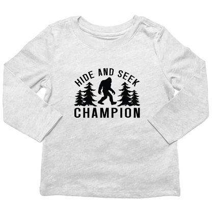 Hide and Seek Sasquatch Kids Long Sleeve Tee - Muddy Boots Clothing - Long Sleeve Tee