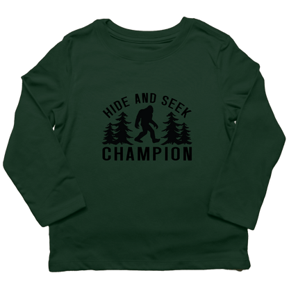 Hide and Seek Sasquatch Kids Long Sleeve Tee - Muddy Boots Clothing - Long Sleeve Tee