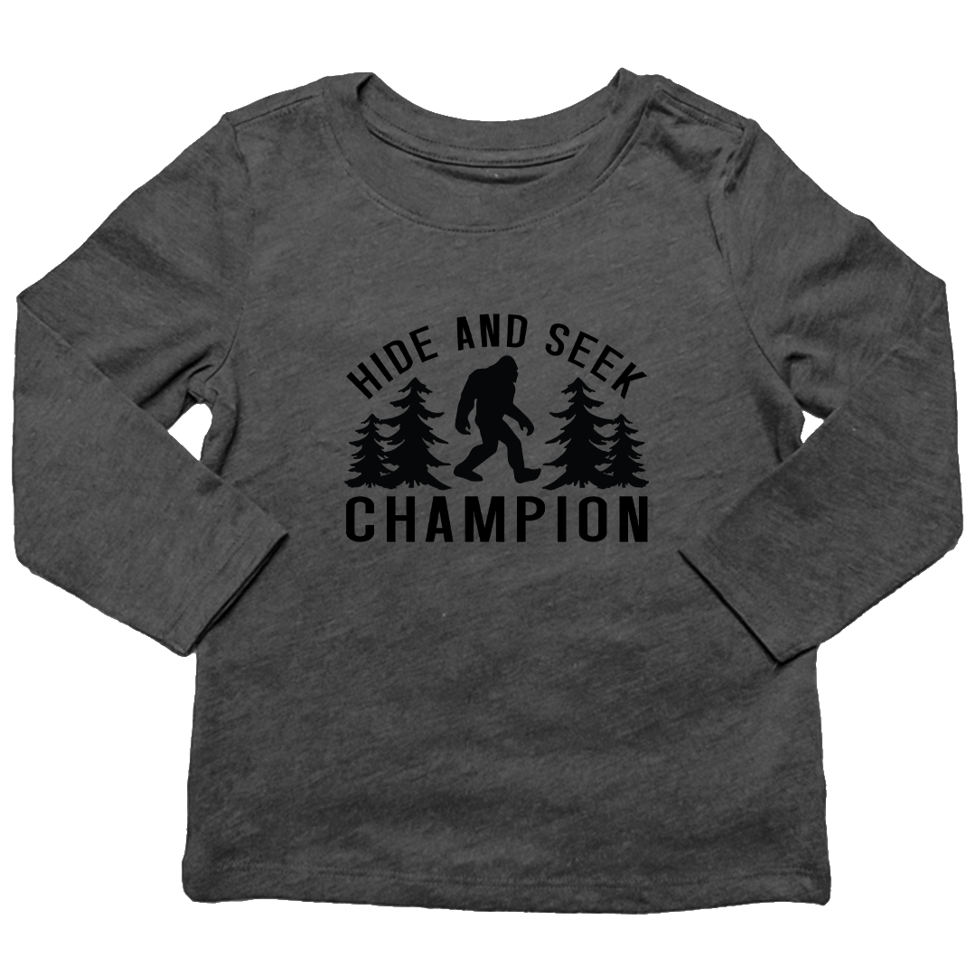 Hide and Seek Sasquatch Kids Long Sleeve Tee - Muddy Boots Clothing - Long Sleeve Tee