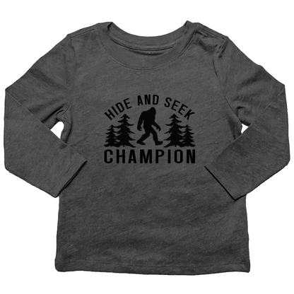 Hide and Seek Sasquatch Kids Long Sleeve Tee - Muddy Boots Clothing - Long Sleeve Tee