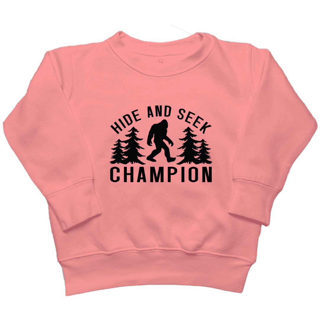 Hide and Seek Sasquatch Toddler Crew Neck Sweatshirt - Muddy Boots Clothing - Crew Neck Sweatshirt