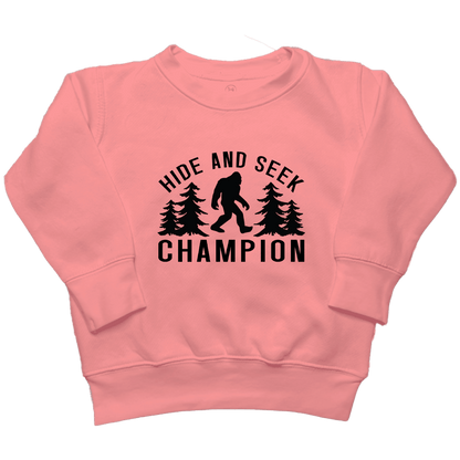 Hide and Seek Sasquatch Toddler Crew Neck Sweatshirt - Muddy Boots Clothing - Crew Neck Sweatshirt