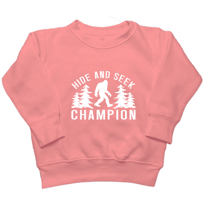 Hide and Seek Sasquatch Toddler Crew Neck Sweatshirt - Muddy Boots Clothing - Crew Neck Sweatshirt