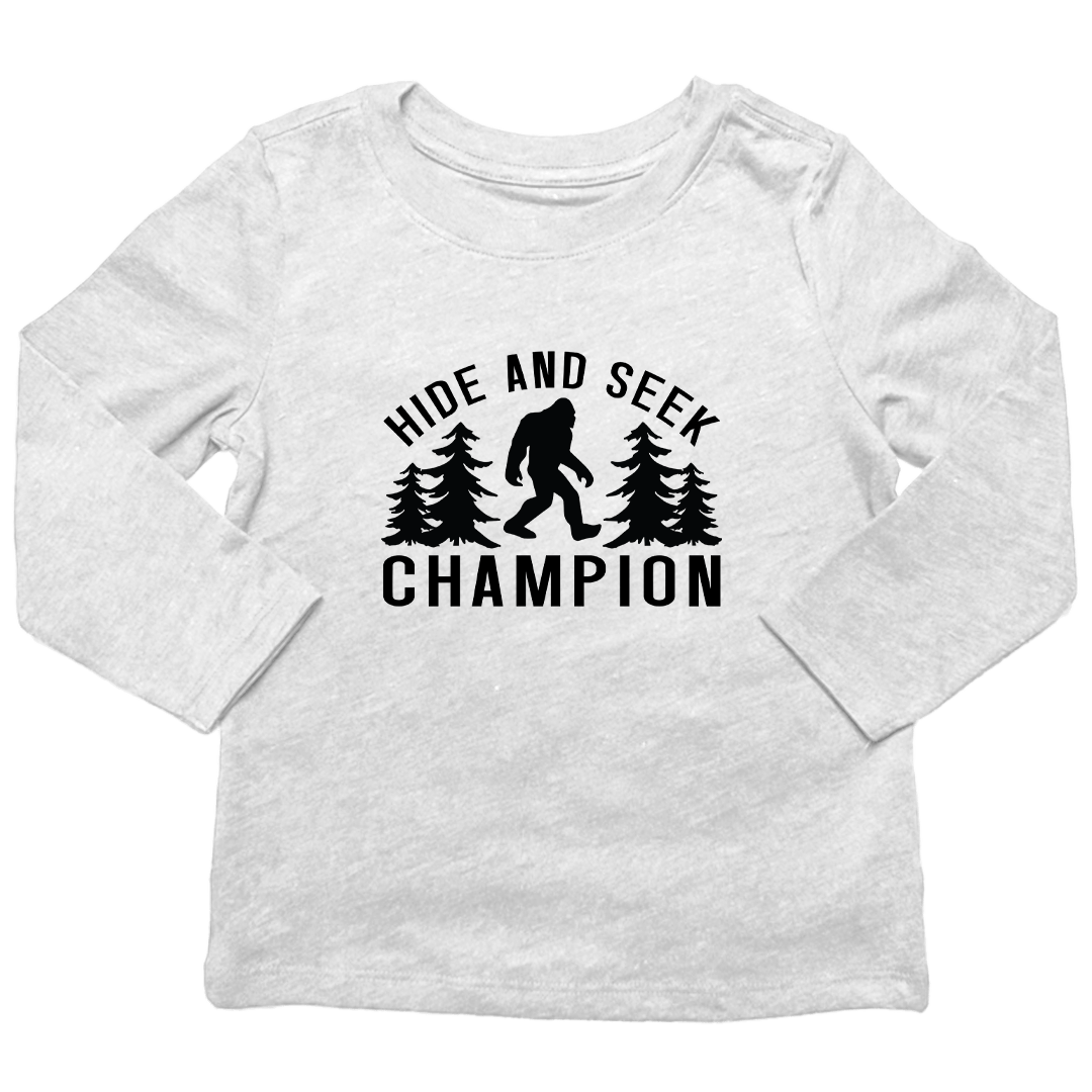 Hide and Seek Sasquatch Toddler Long Sleeve Tee - Muddy Boots Clothing - Long Sleeve Tee