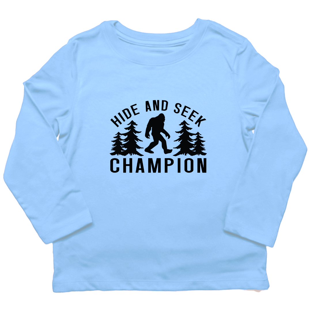 Hide and Seek Sasquatch Toddler Long Sleeve Tee - Muddy Boots Clothing - Long Sleeve Tee