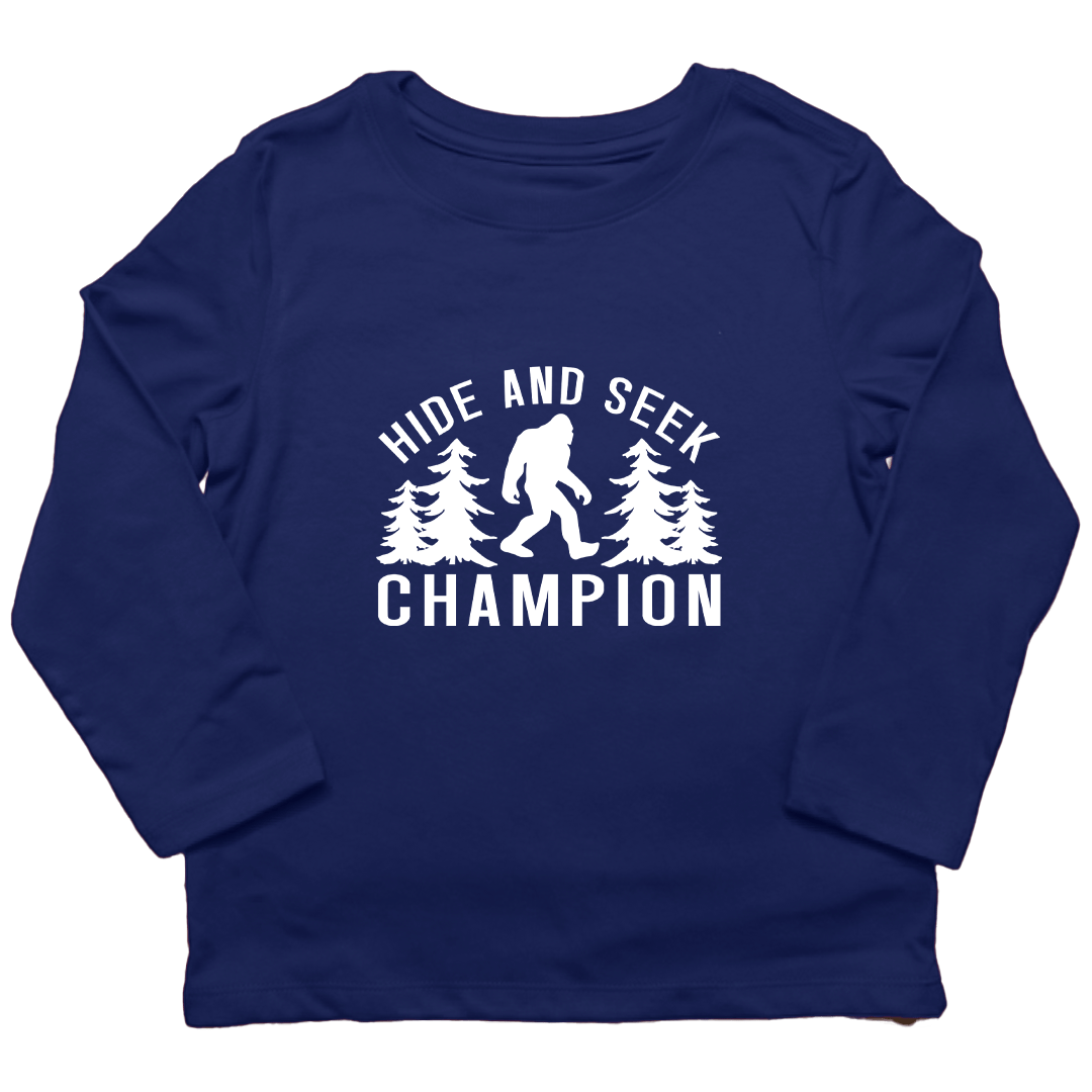 Hide and Seek Sasquatch Toddler Long Sleeve Tee - Muddy Boots Clothing - Long Sleeve Tee