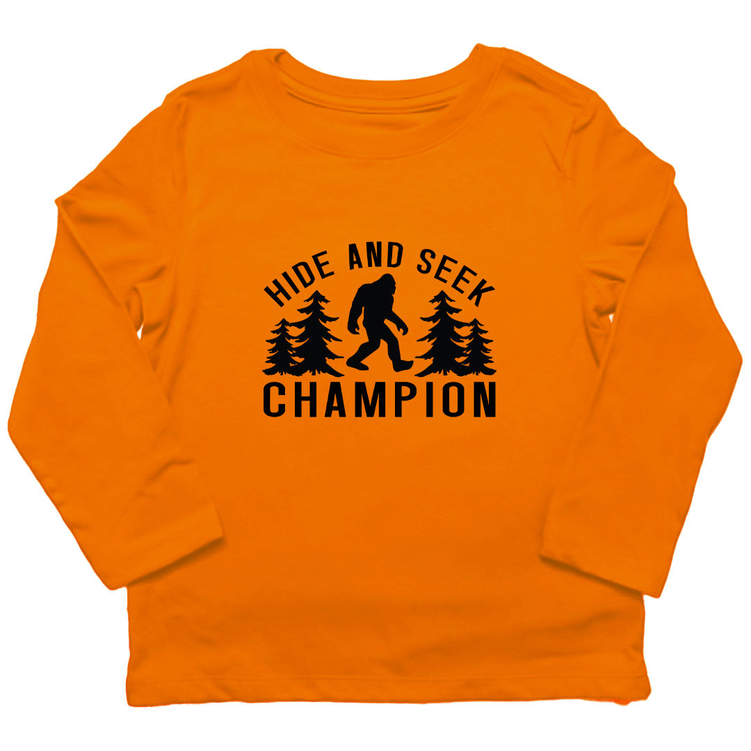 Hide and Seek Sasquatch Toddler Long Sleeve Tee - Muddy Boots Clothing - Long Sleeve Tee