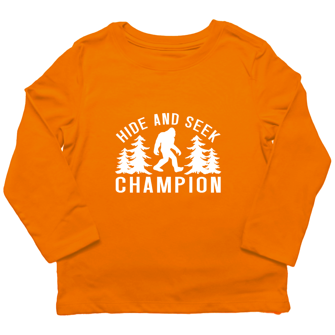 Hide and Seek Sasquatch Toddler Long Sleeve Tee - Muddy Boots Clothing - Long Sleeve Tee