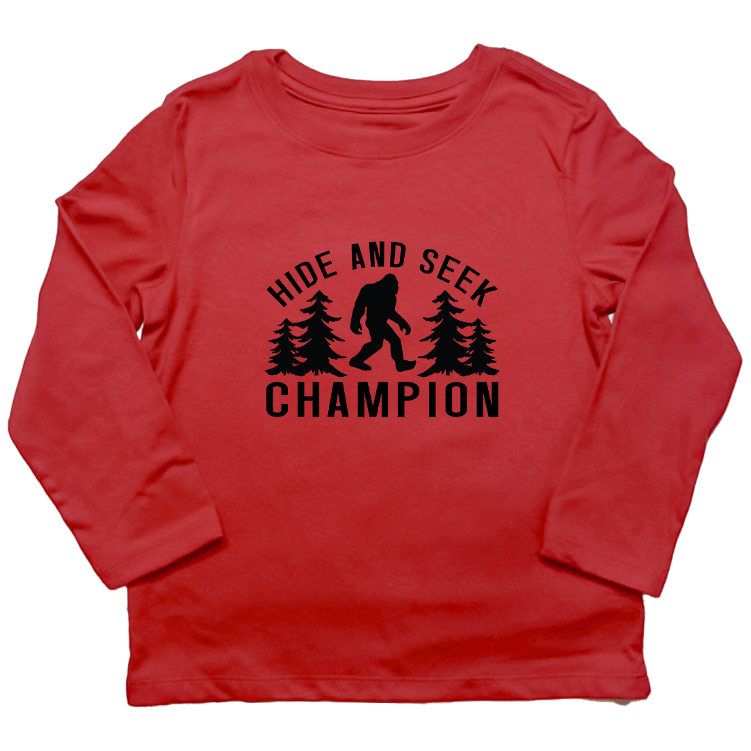 Hide and Seek Sasquatch Toddler Long Sleeve Tee - Muddy Boots Clothing - Long Sleeve Tee