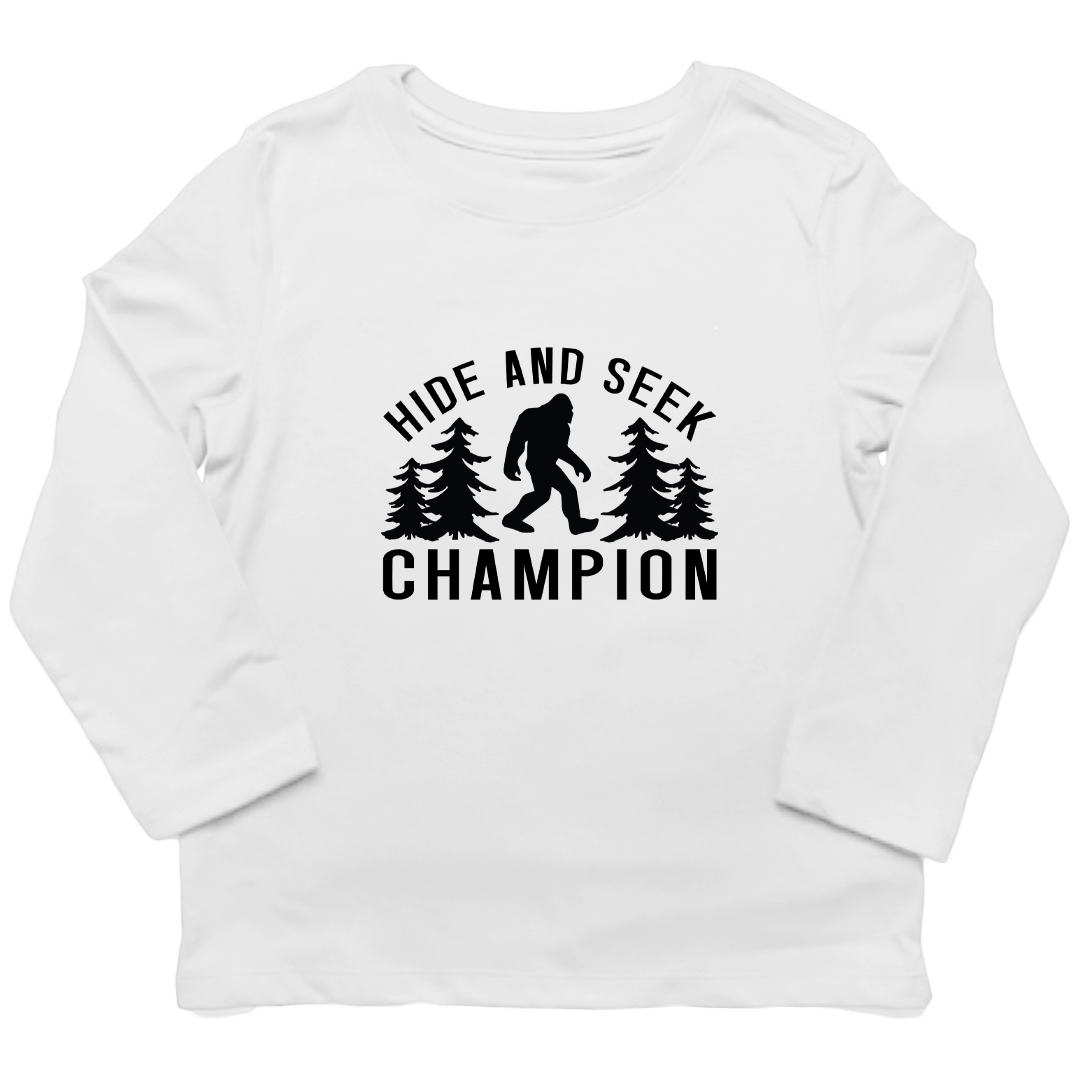 Hide and Seek Sasquatch Toddler Long Sleeve Tee - Muddy Boots Clothing - Long Sleeve Tee