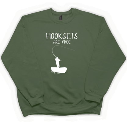Hooksets Are Free Adult Crew Neck Sweatshirt - Muddy Boots Clothing - Crew Neck Sweatshirt