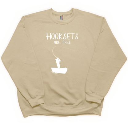 Hooksets Are Free Adult Crew Neck Sweatshirt - Muddy Boots Clothing - Crew Neck Sweatshirt