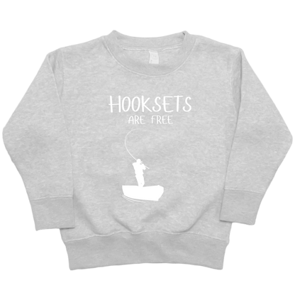 Hooksets Are Free Kids Crew Neck Sweatshirt - Muddy Boots Clothing - Crew Neck Sweatshirt