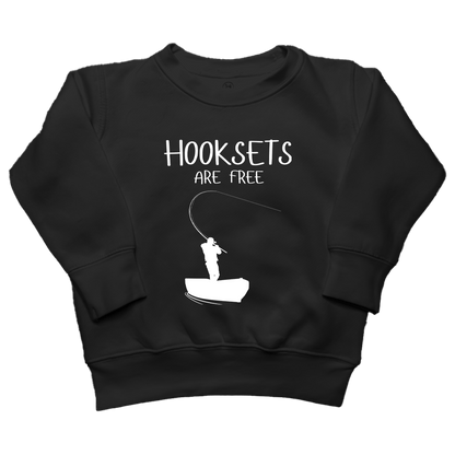 Hooksets Are Free Kids Crew Neck Sweatshirt - Muddy Boots Clothing - Crew Neck Sweatshirt