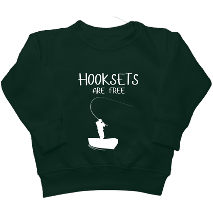 Hooksets Are Free Kids Crew Neck Sweatshirt - Muddy Boots Clothing - Crew Neck Sweatshirt