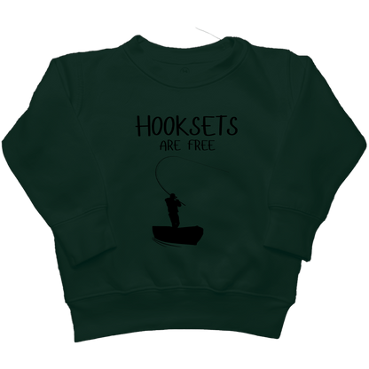 Hooksets Are Free Kids Crew Neck Sweatshirt - Muddy Boots Clothing - Crew Neck Sweatshirt