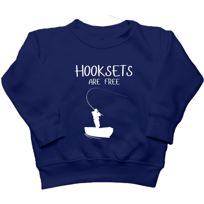 Hooksets Are Free Kids Crew Neck Sweatshirt - Muddy Boots Clothing - Crew Neck Sweatshirt