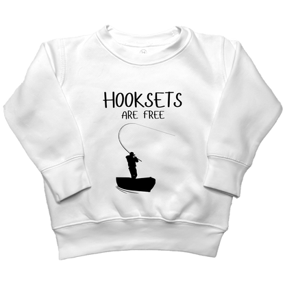Hooksets Are Free Kids Crew Neck Sweatshirt - Muddy Boots Clothing - Crew Neck Sweatshirt