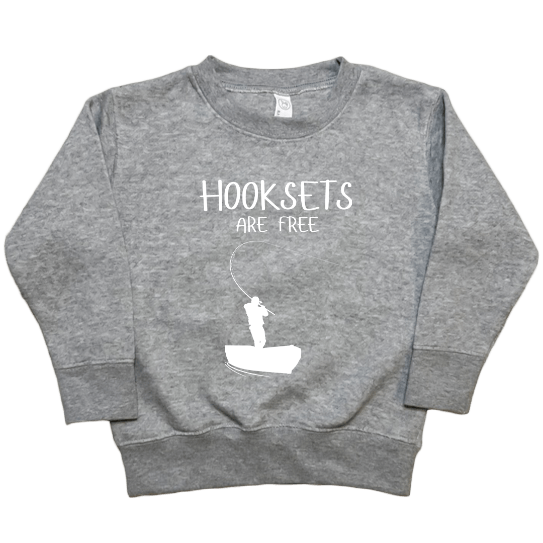 Hooksets Are Free Toddler Crew Neck Sweatshirt - Muddy Boots Clothing - Crew Neck Sweatshirt