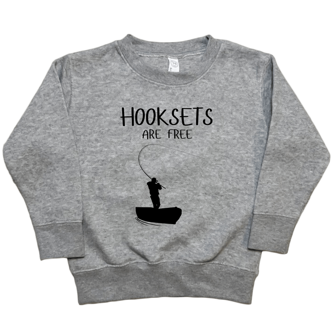 Hooksets Are Free Toddler Crew Neck Sweatshirt - Muddy Boots Clothing - Crew Neck Sweatshirt