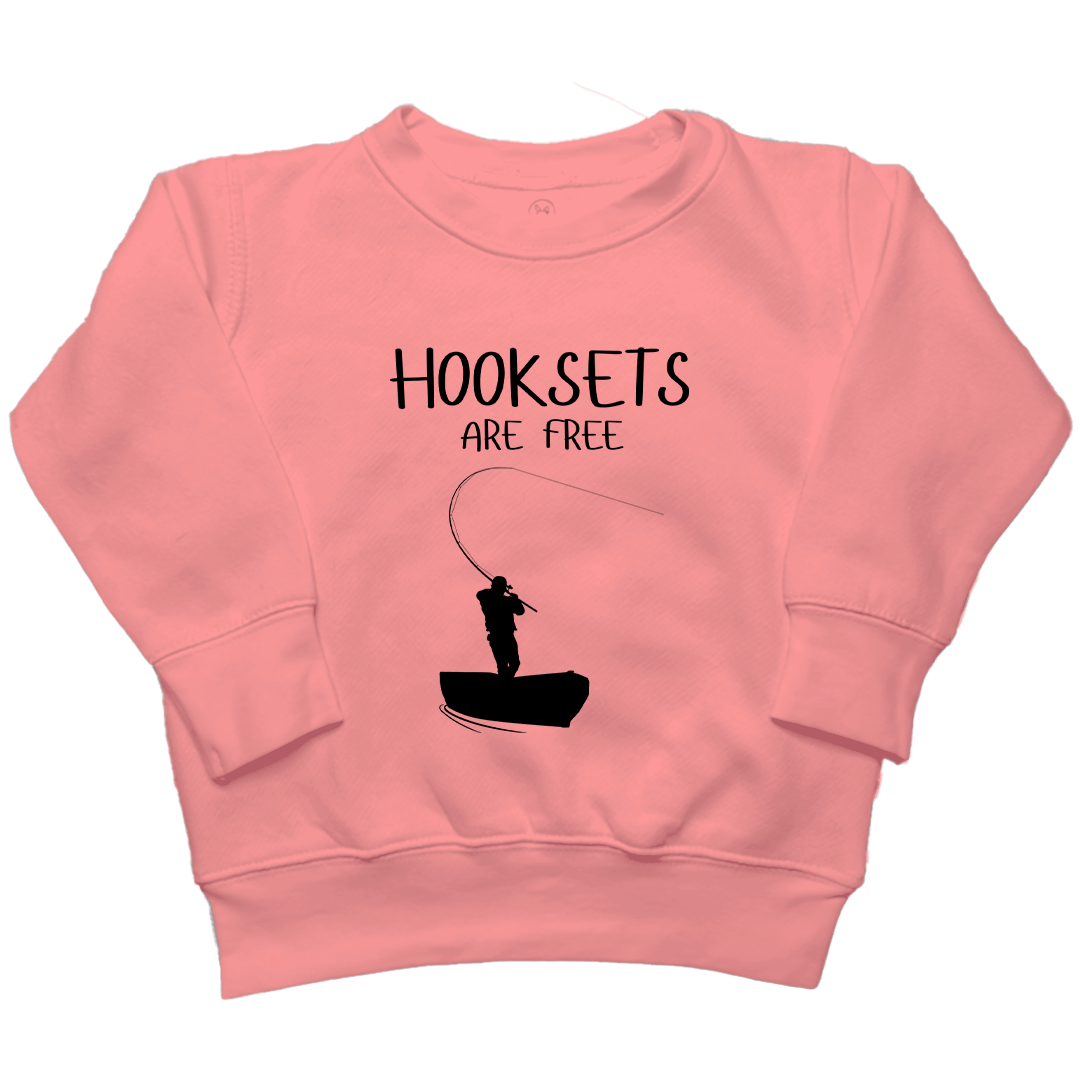 Hooksets Are Free Toddler Crew Neck Sweatshirt - Muddy Boots Clothing - Crew Neck Sweatshirt