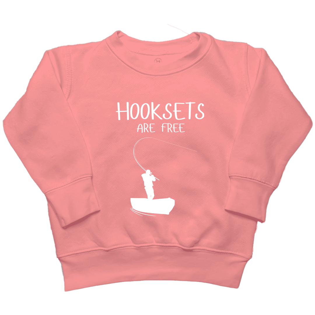 Hooksets Are Free Toddler Crew Neck Sweatshirt - Muddy Boots Clothing - Crew Neck Sweatshirt