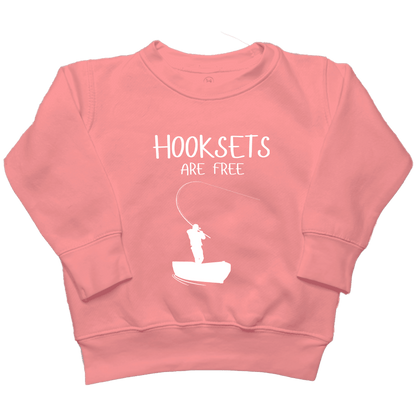 Hooksets Are Free Toddler Crew Neck Sweatshirt - Muddy Boots Clothing - Crew Neck Sweatshirt