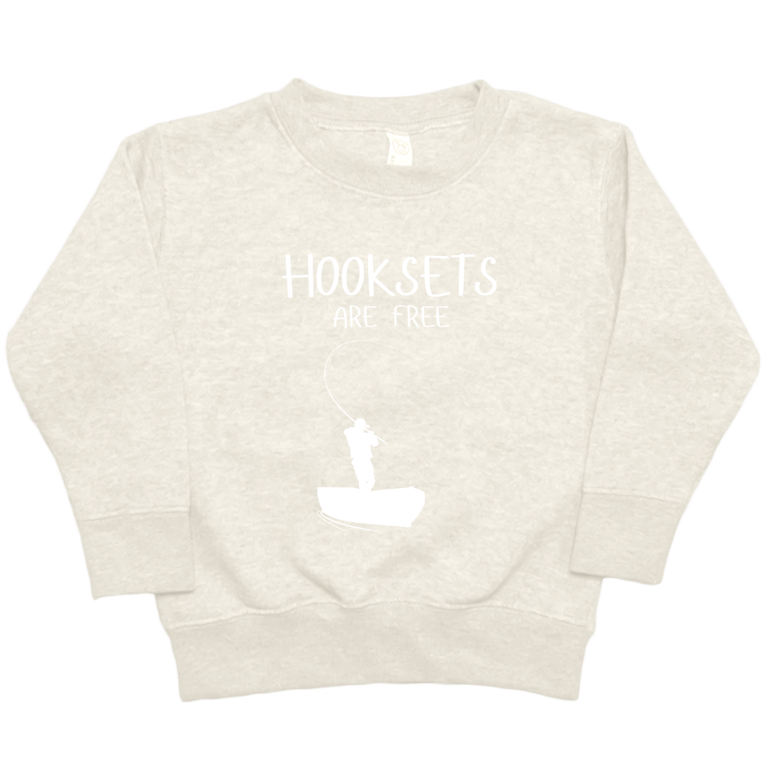 Hooksets Are Free Toddler Crew Neck Sweatshirt - Muddy Boots Clothing - Crew Neck Sweatshirt