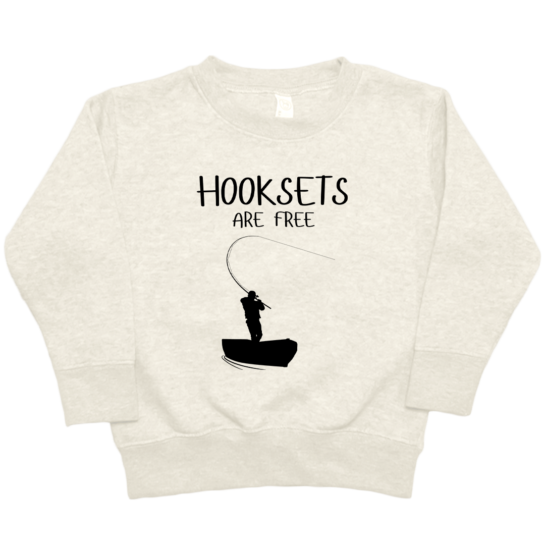 Hooksets Are Free Toddler Crew Neck Sweatshirt - Muddy Boots Clothing - Crew Neck Sweatshirt