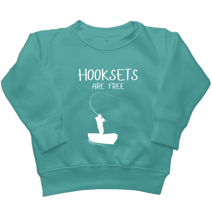 Hooksets Are Free Toddler Crew Neck Sweatshirt - Muddy Boots Clothing - Crew Neck Sweatshirt